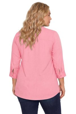 Women's Within Rayon 7-Day Three-Quarter Sleeve Tab-Front Tunic Top