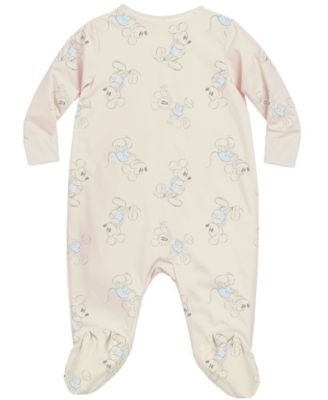 Baby Boys' Mickey Mouse Print Coverall and Hat, 2-Piece Set