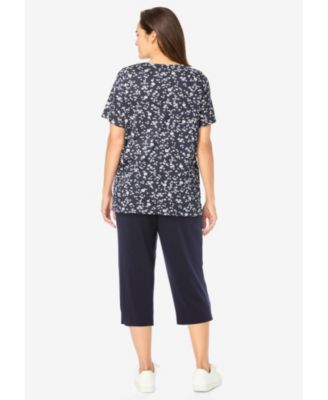 Plus Size 2-Piece Tunic And Capri Set