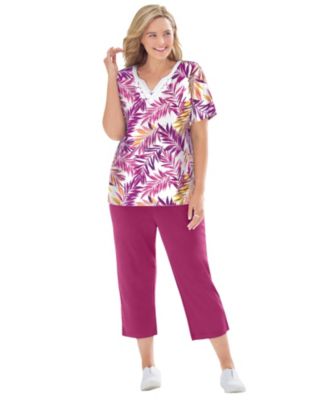 Plus Size 2-Piece Tunic And Capri Set