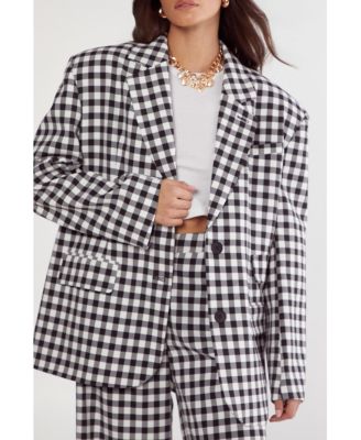 Women's Gingham Tailored Blazer