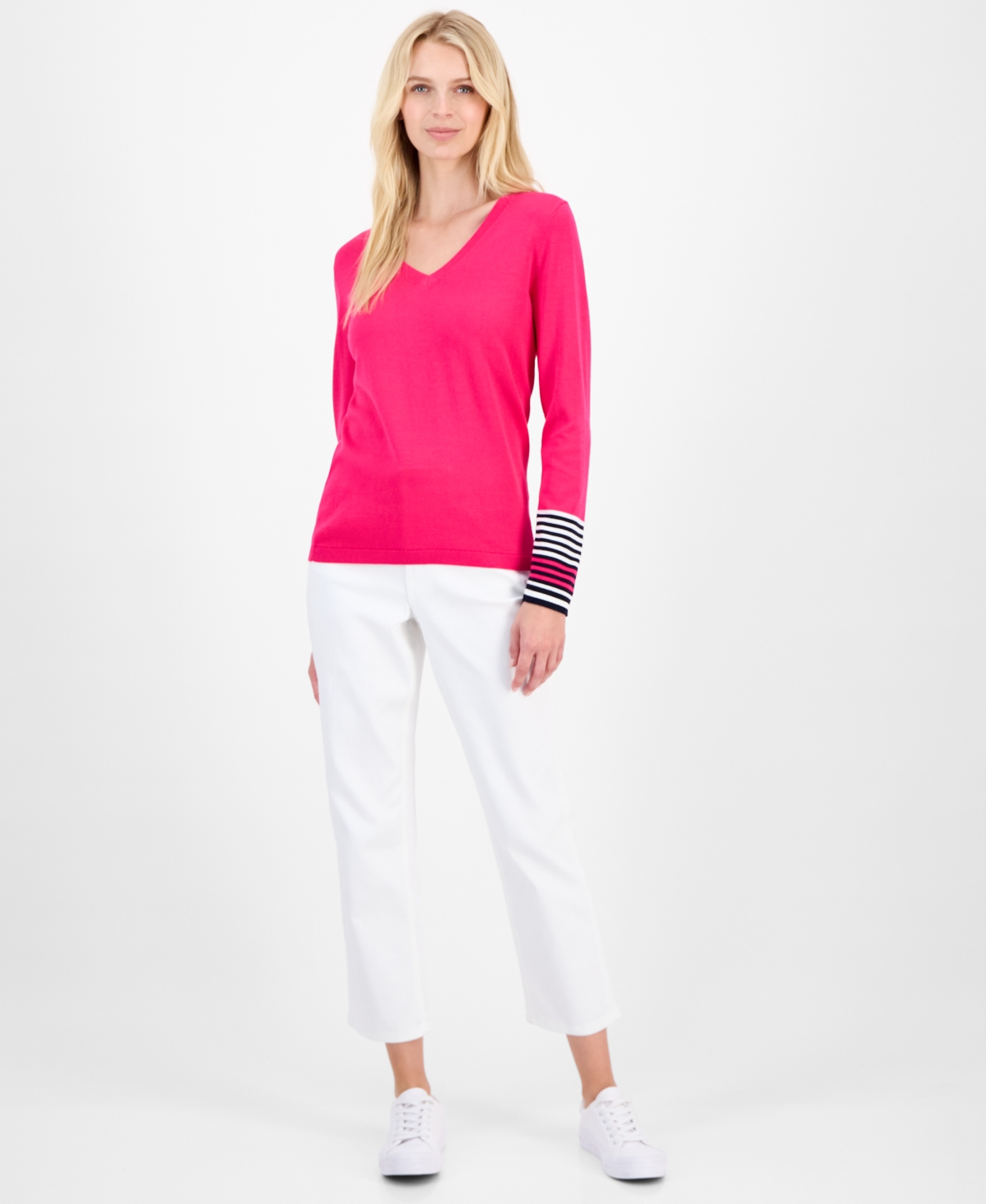 Nautica Jeans Women's Cotton V-Neck Sweater