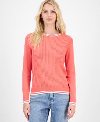 Nautica Jeans - Women's Cotton Cable Knit Crewneck Sweater