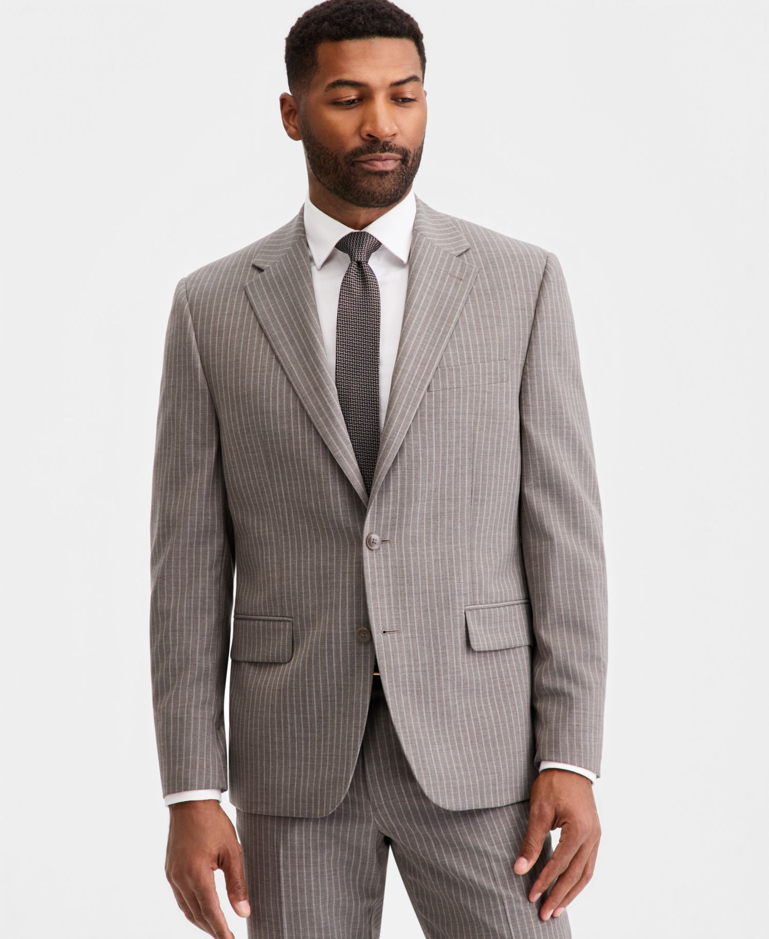 Men's Classic-Fit Grey Pinstripe Suit Separates Pant