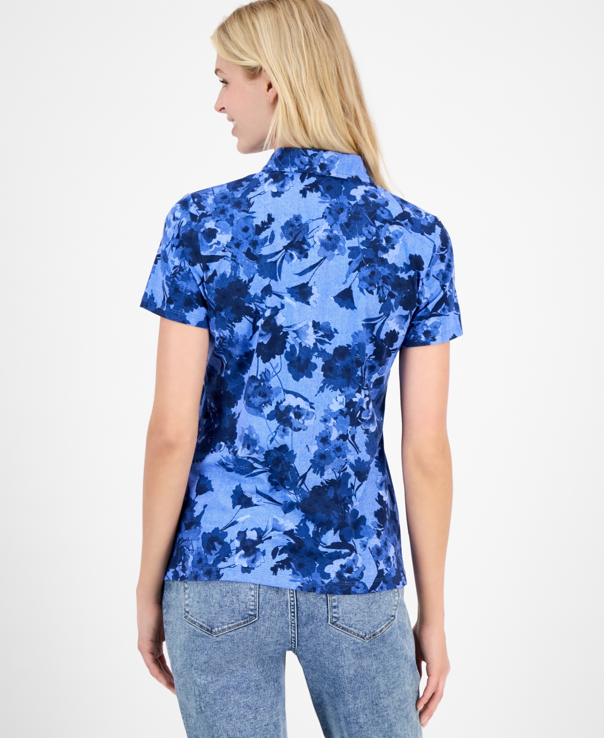 Nautica Jeans Women's Festival Floral Polo Shirt