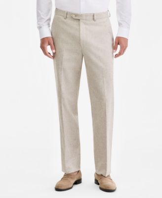 Men's Regular-Fit Tan Texture Suit Separate Pants