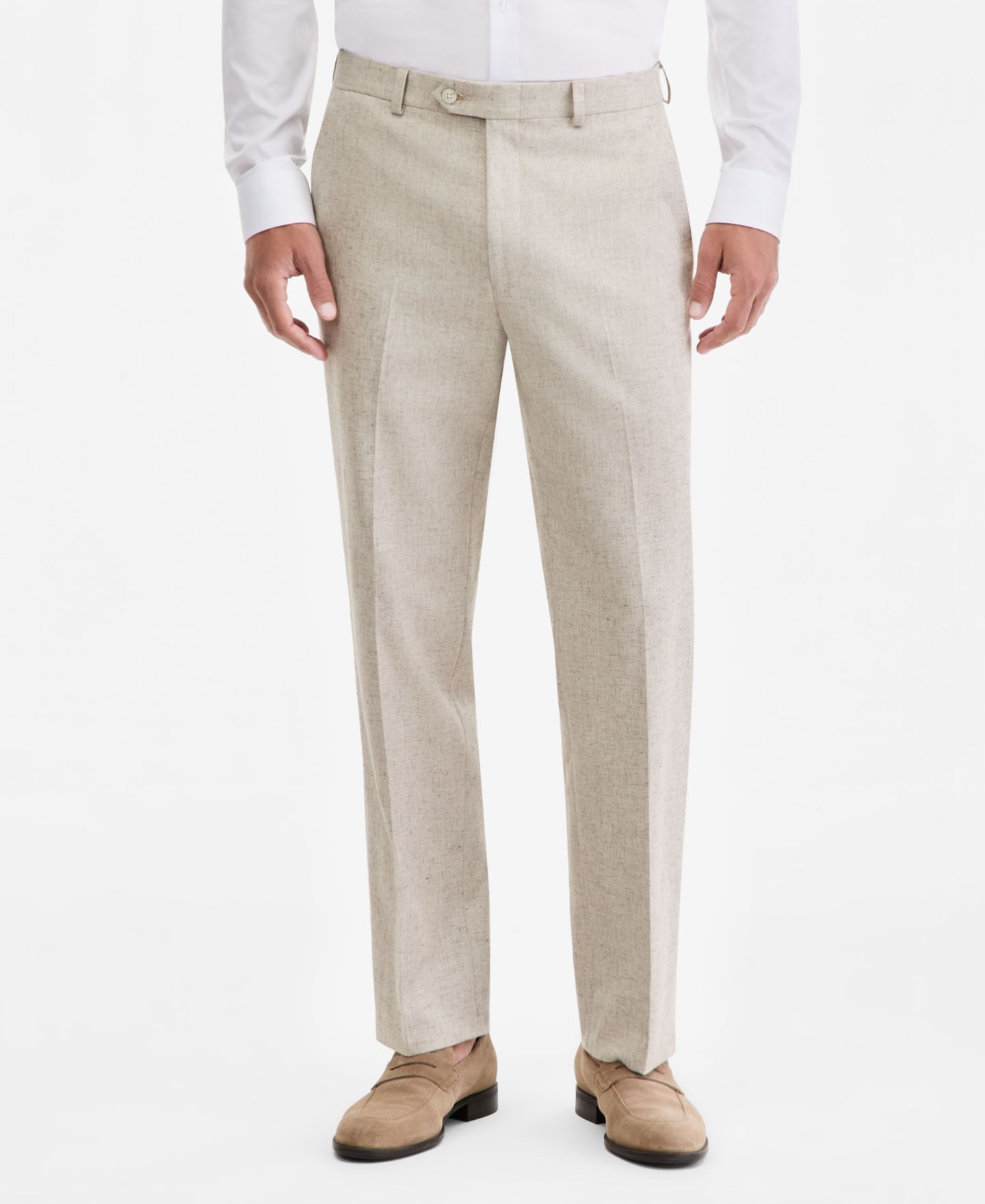 Мужские брюки Michael Kors Classic-Fit Tan Texture Suit Separate, цвет: Рыжевато-коричневый — фото 4