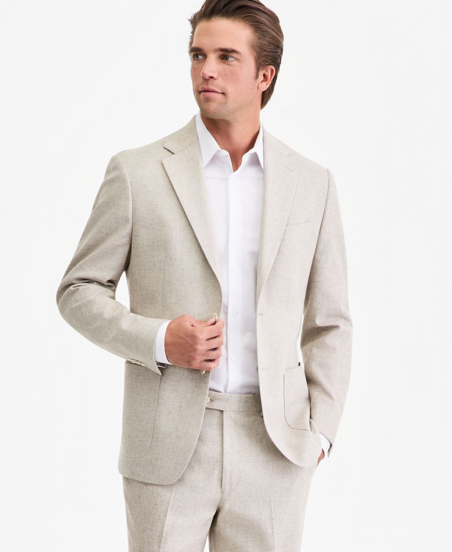 Мужские комплекты Michael Kors Classic-Fit Tan Texture Suit Separates, цвет: Рыжевато-коричневый — фото 2