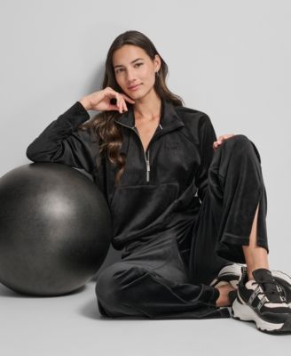 Women's Platinum Velour Embroidered Logo Sweatshirt