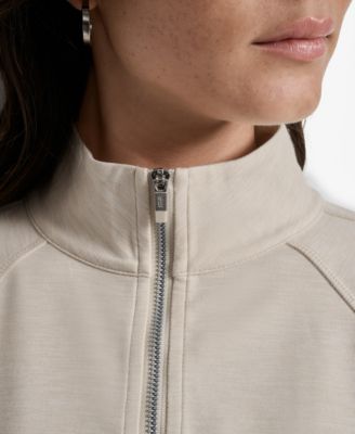 Women's Space-Dyed Half-Zip Raglan-Sleeve Top