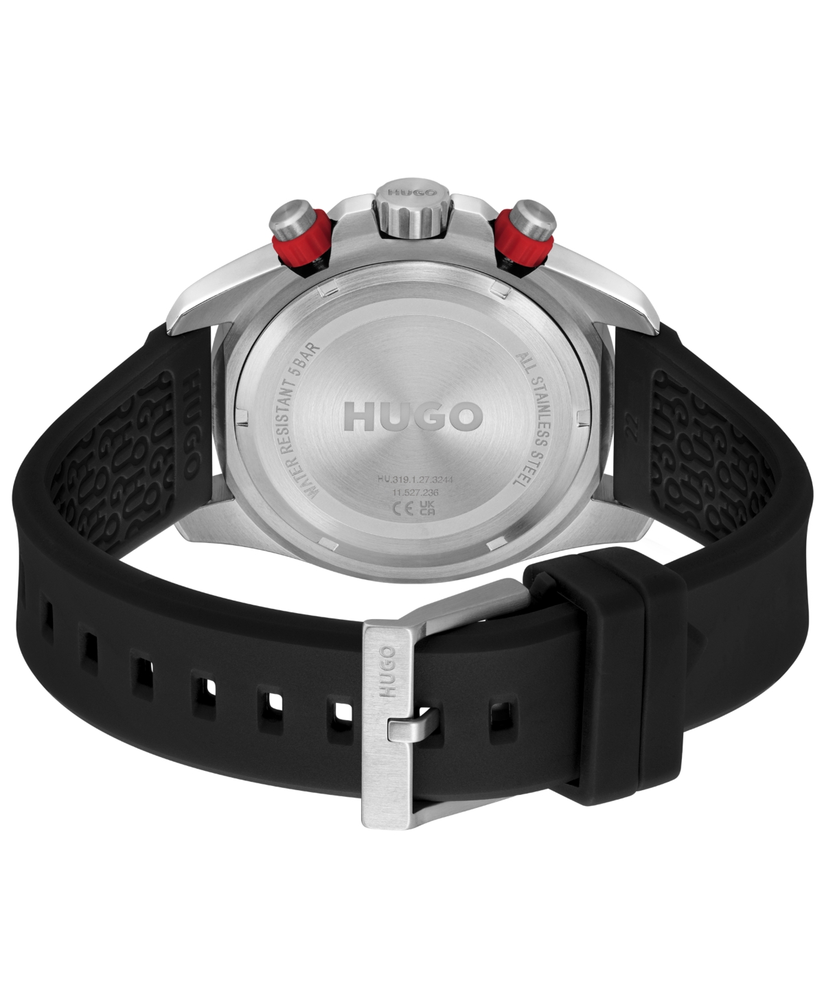 Hugo Boss Men's Dive Quartz Multifunction Black Silicone Watch, 44mm In Black