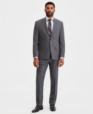 Men's Classic-Fit Wool-Blend Stretch Solid Suit Separates with Vest