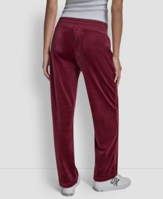 Petite Drawstring-Waist Velour Pants