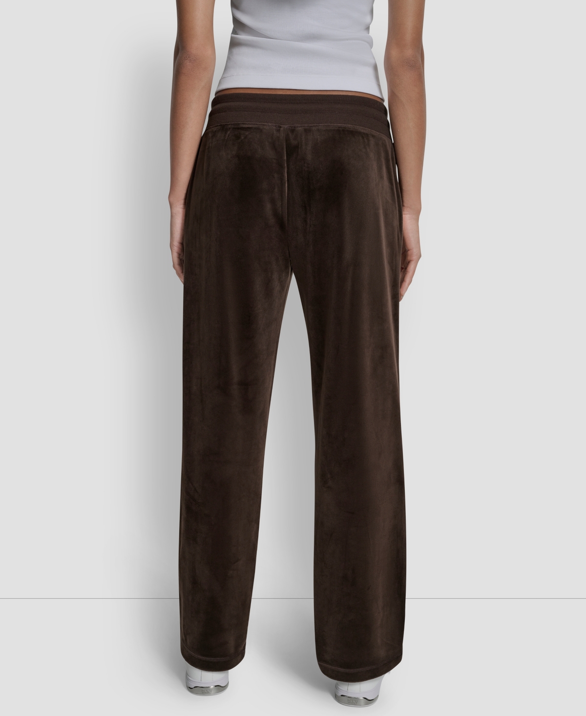 Dkny Jeans Petite Drawstring-waist Velour Pants In Brown
