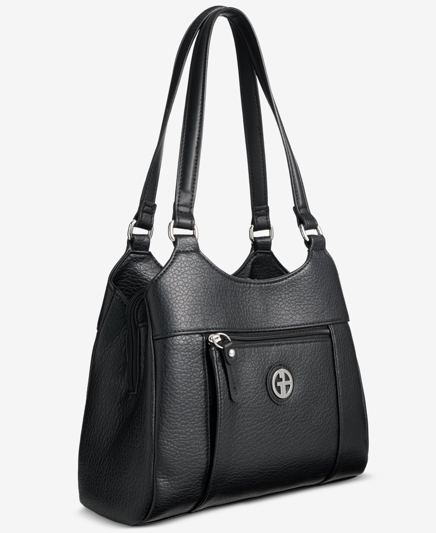 Женская сумка Giani Bernini Pebbled 4-Poster Tote, цвет: Чёрный — фото 3