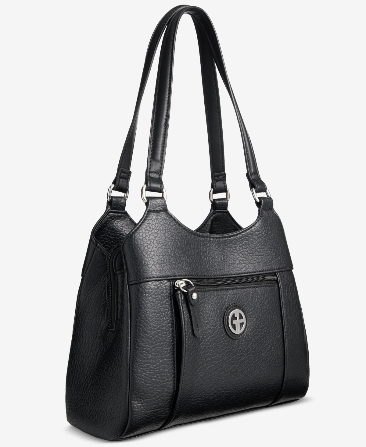 Giani Bernini Pebbled 4-poster Tote, Exclusively At Macy's In Black