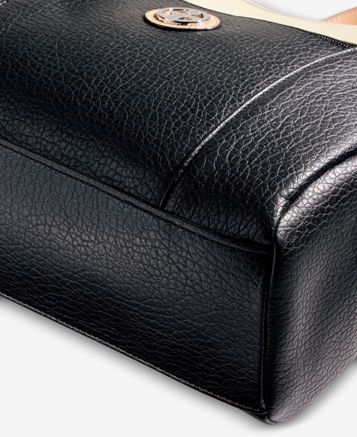 Giani Bernini Colorblock Pebbled 4-poster Tote, Exclusively At Macy's In Black