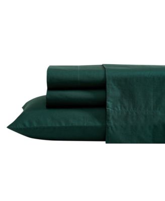 Solid Cotton Percale 4-Piece Sheet Set, Full