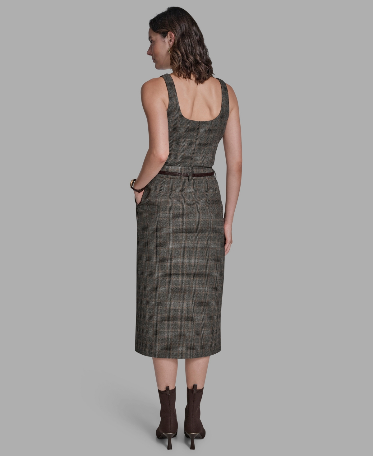 Bcbg Women's Belted Midi Skirt In Gray