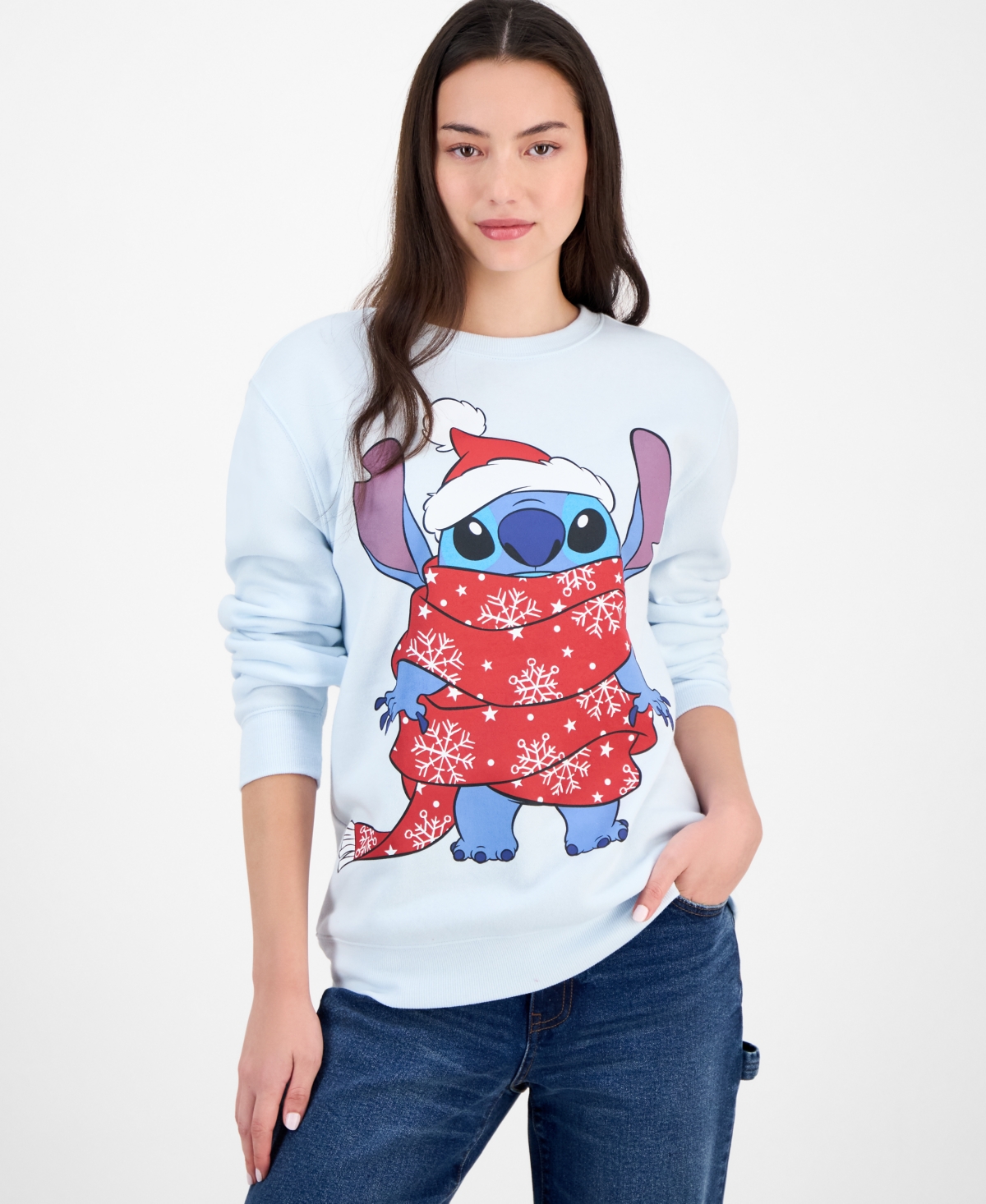 Disney Juniors' Stitch Holiday Graphic Sweatshirt