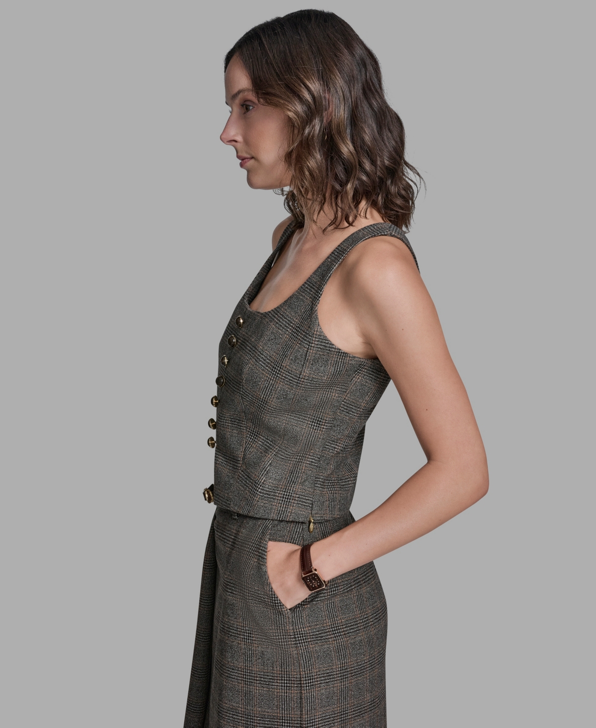 Bcbg Women's Button-Front Sleeveless Vest