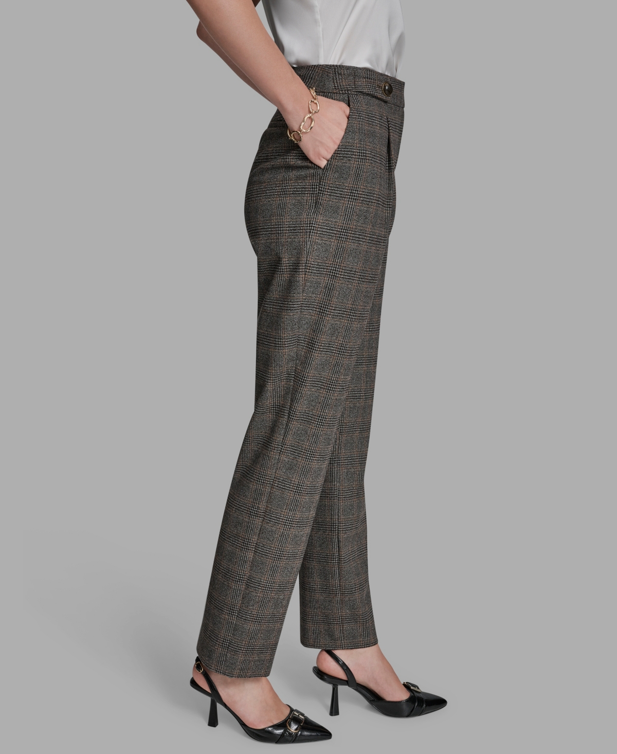 Bcbg Women's Pleated Wide Leg Full Length Pants