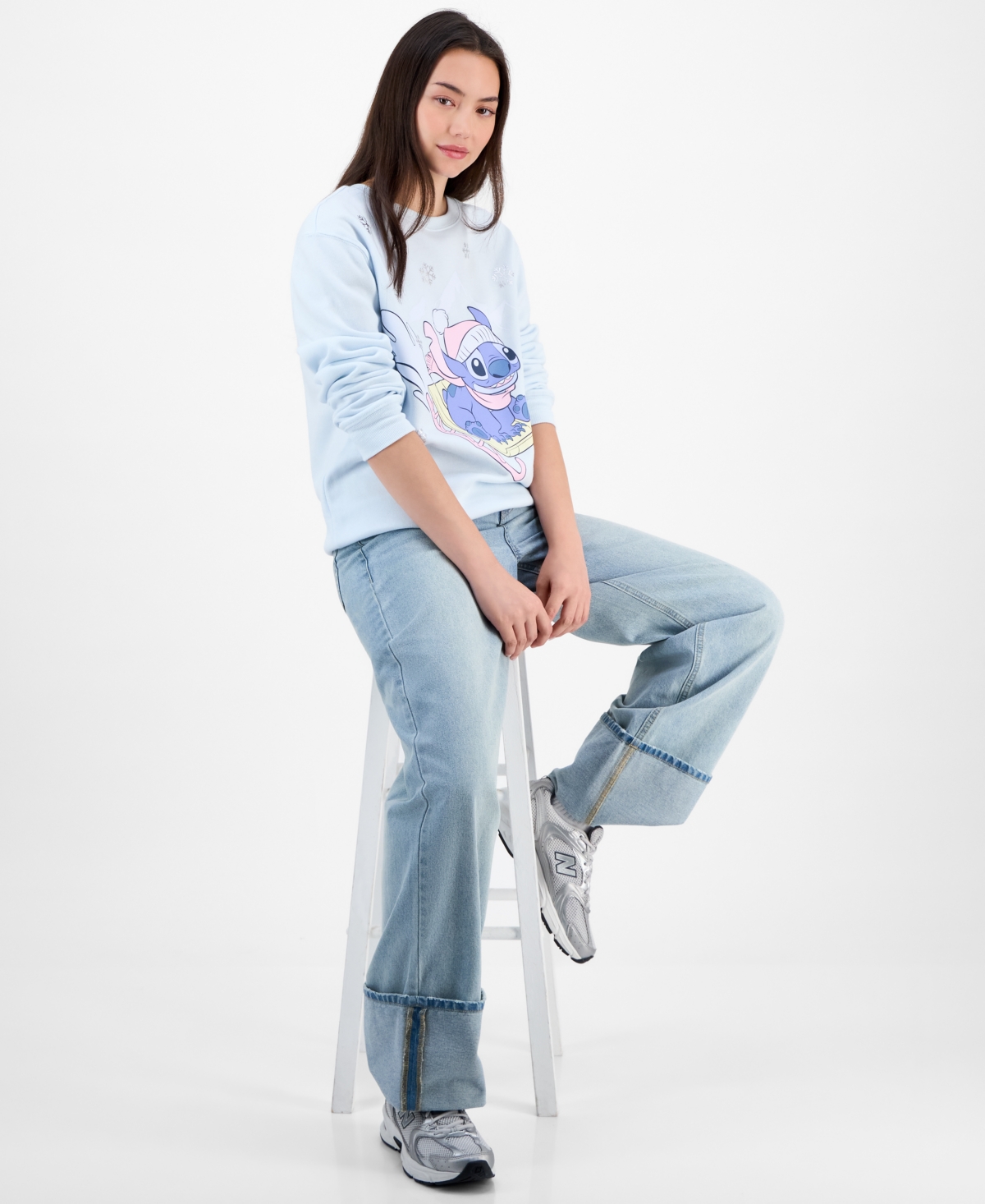 Disney Juniors' Stitch Sledding Graphic Sweatshirt