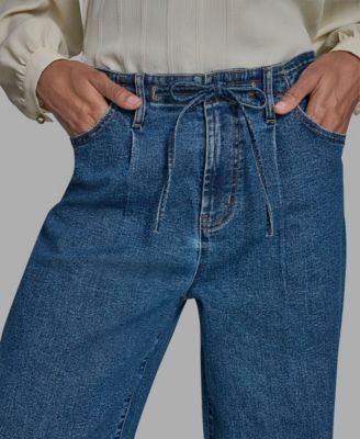 Women's Straight-Leg Tie-Waist Jeans