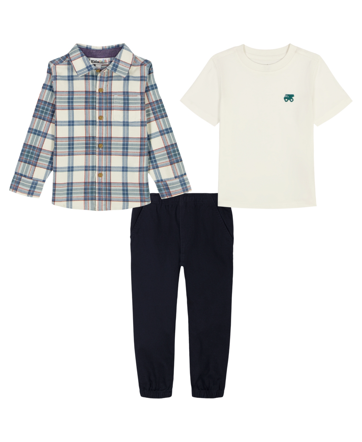 Kids Headquarters Toddler & Little Boys 2t-7 3-piece Corduroy Shirt, Top And Joggers Set In Multi