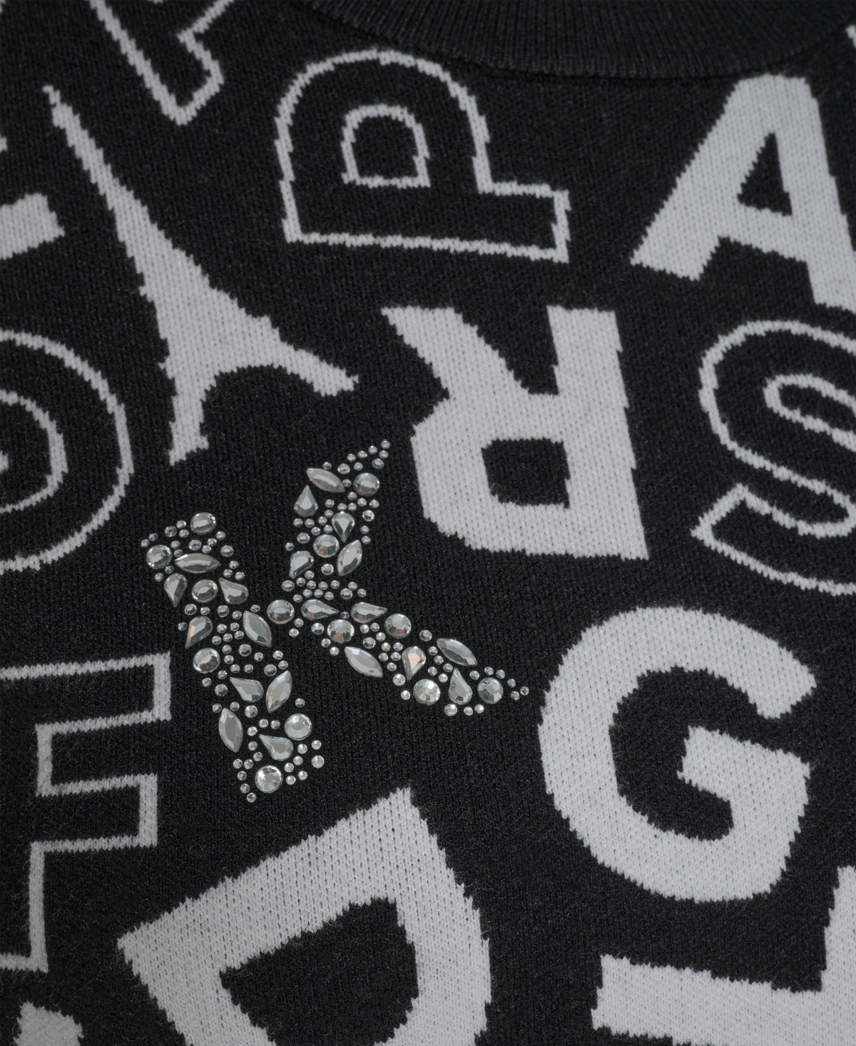 Karl Lagerfeld Plus Size Scatter Letters Sweater In Black