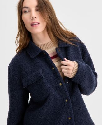 Women's Fleece Cropped Trucker Jacket