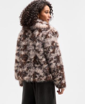 Women's Calico Faux-Fur Jacket, Macy's Exclusive