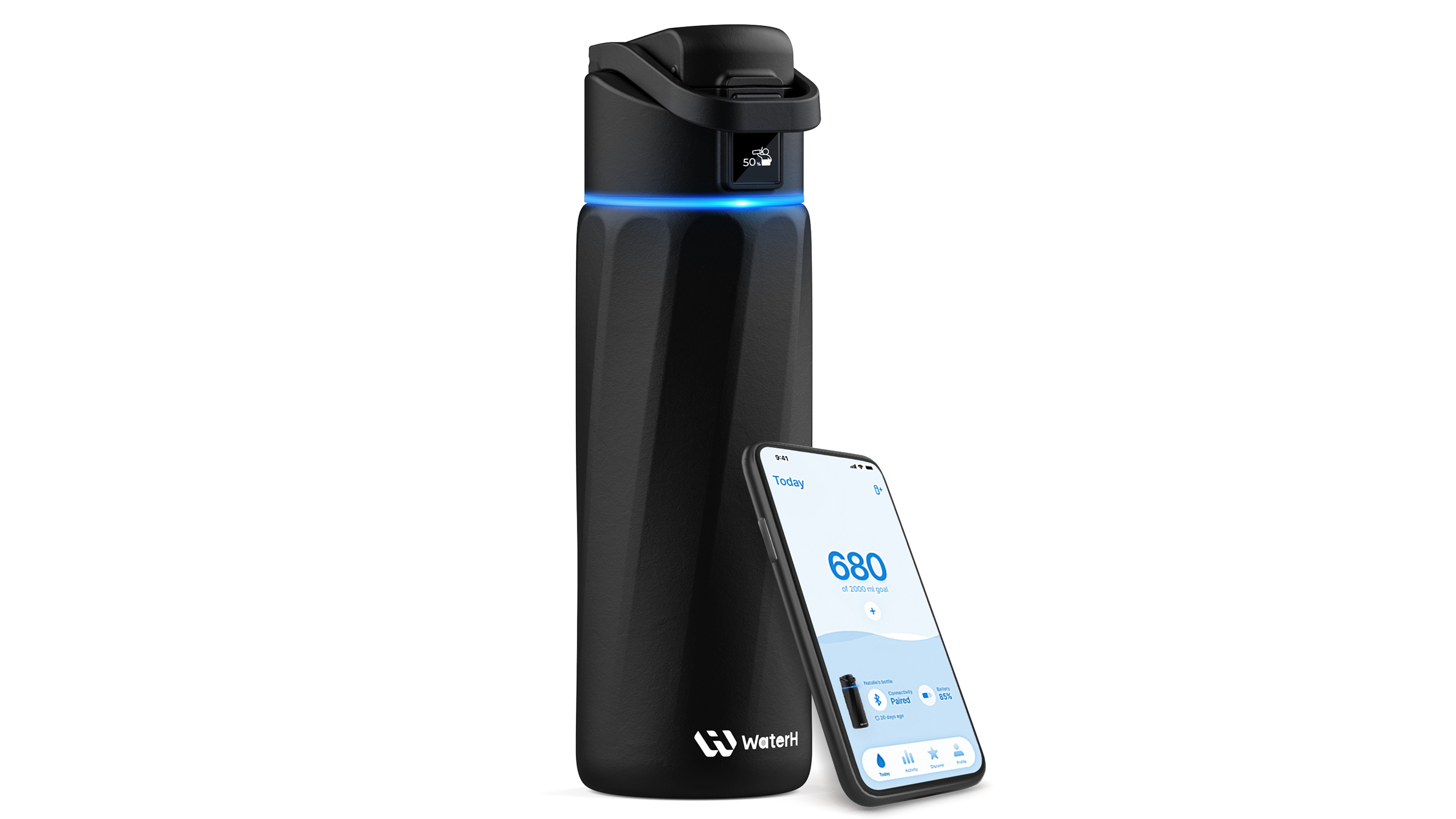 WaterH 24 oz. Insulated Smart Water Bottle with Hydration Tracking