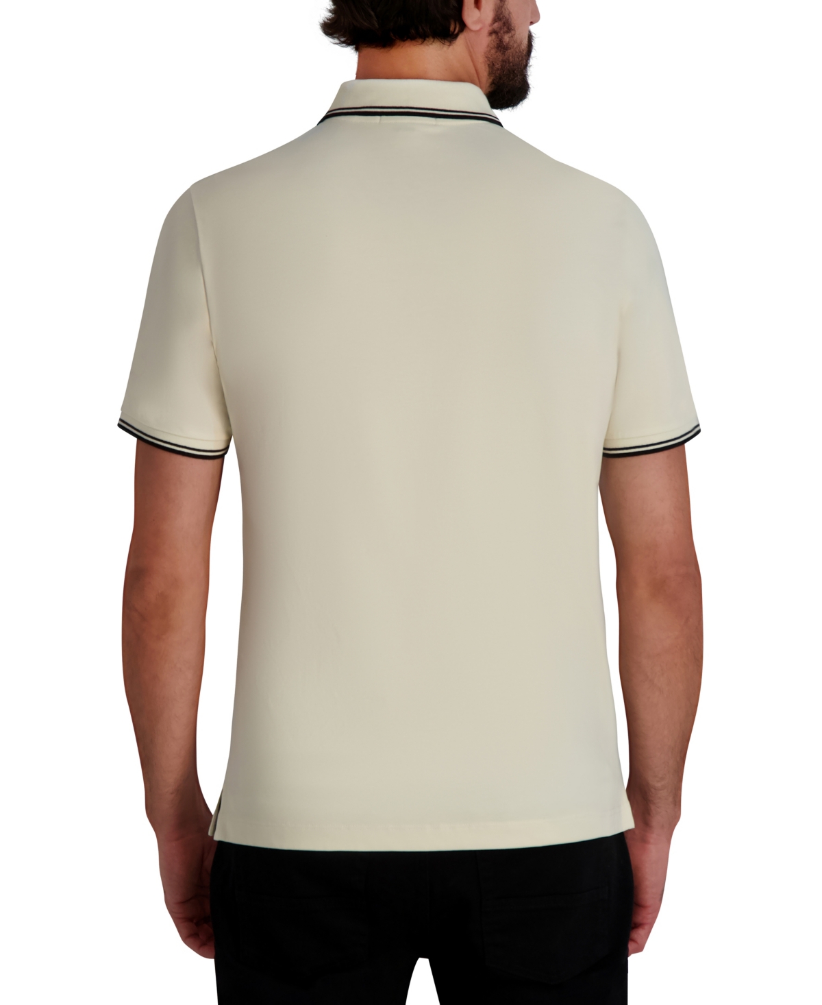 Karl Lagerfeld Men's Spread Collar T-shirt In White
