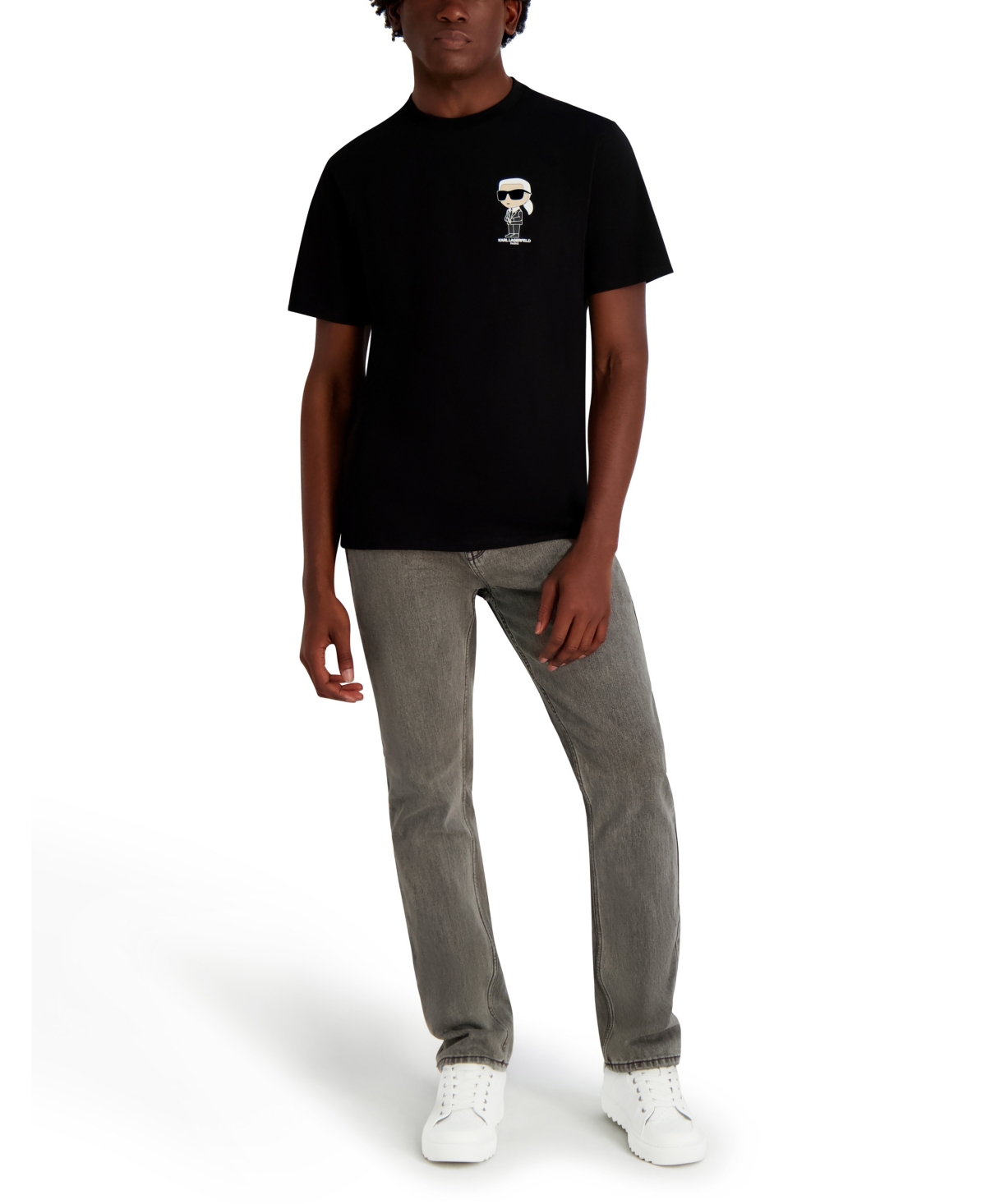 Karl Lagerfeld Men's Crewneck T-shirt In Black