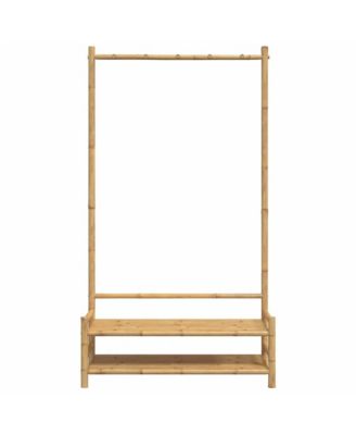 Clothes Rack Natural Bamboo Bamboo Compact Clothes Rack