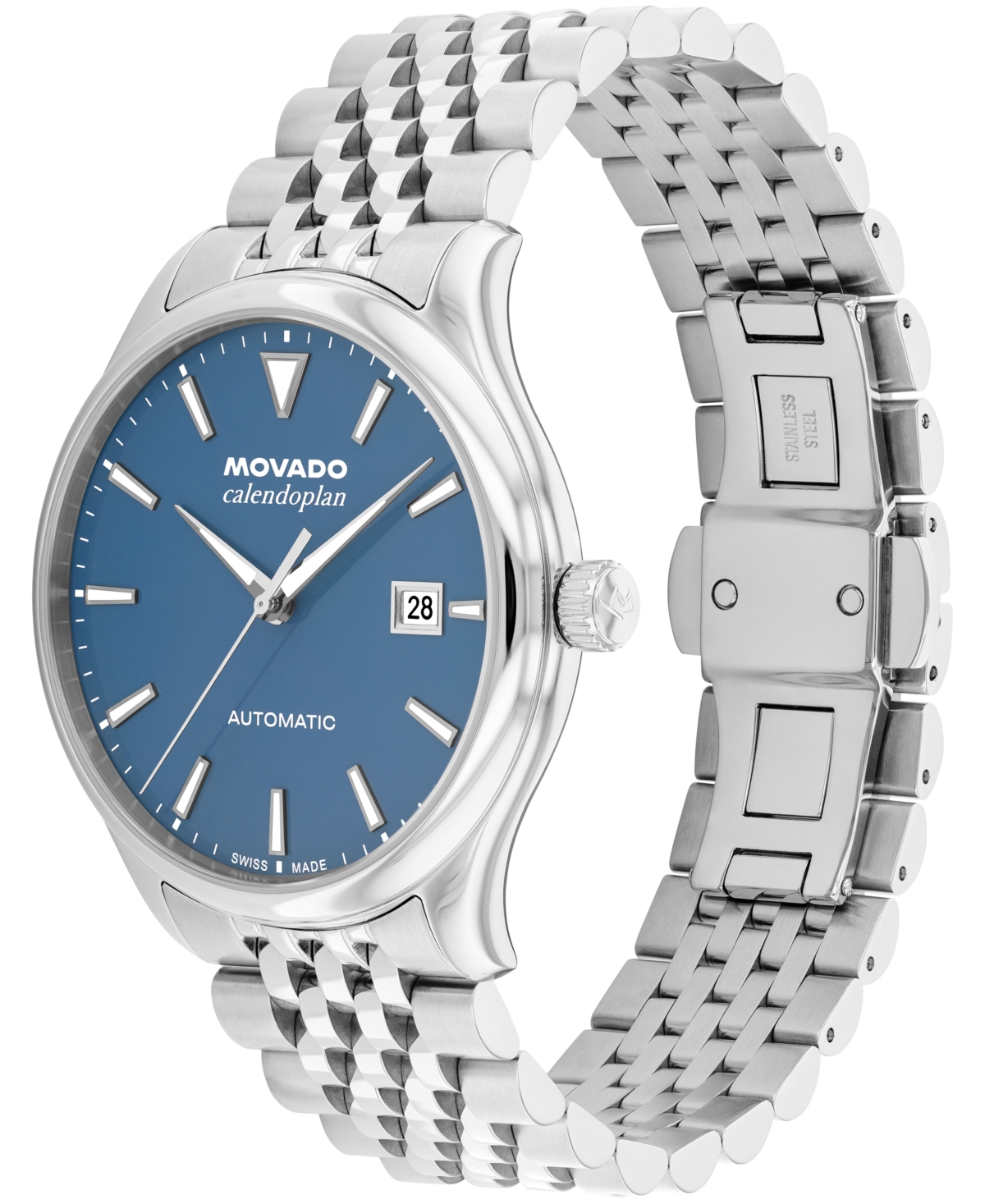 Movado Men's Calendoplan Swiss Automatic Stainless Steel Watch, 40mm