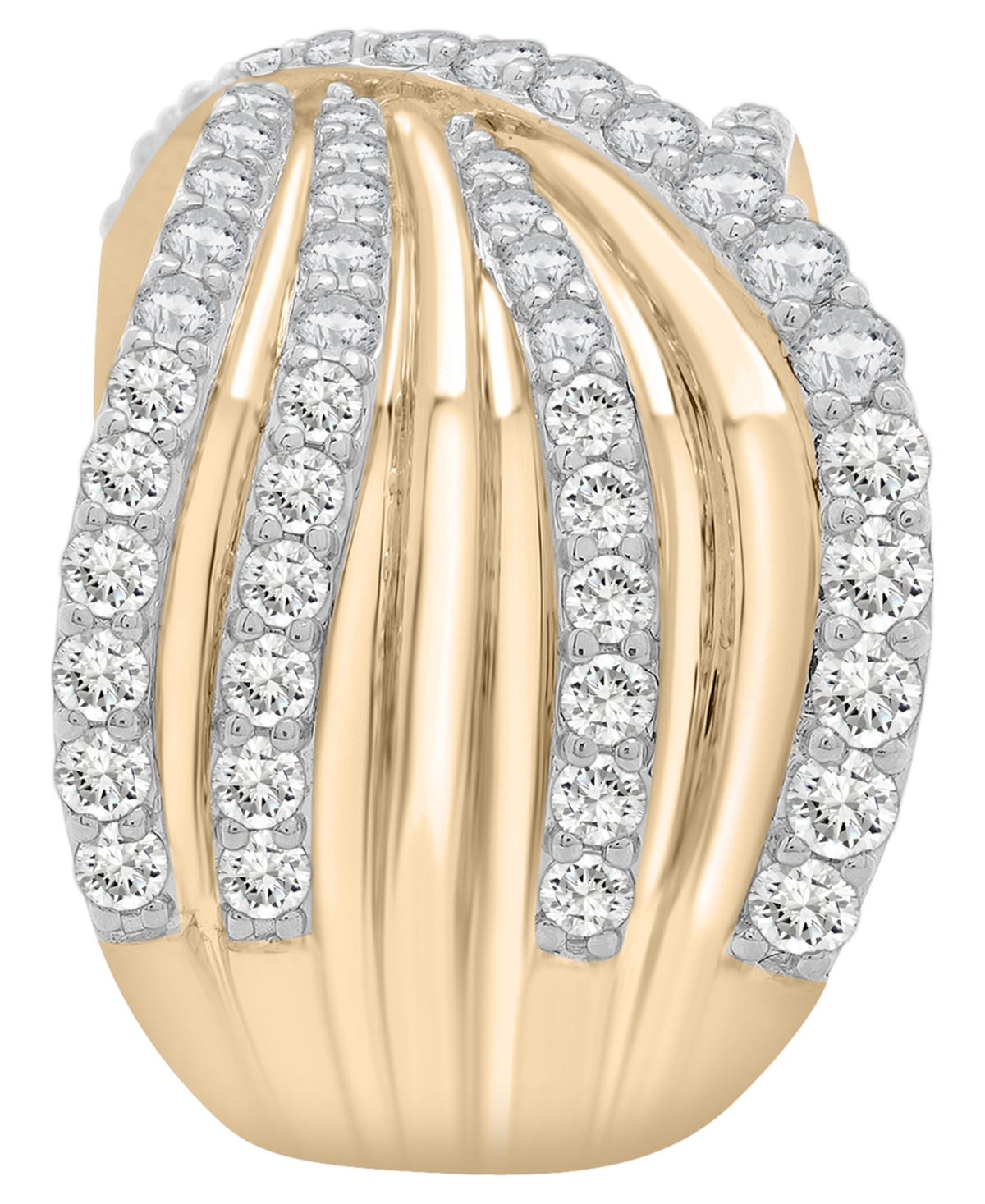 Macy's Criss Cross Diamond Band Ring (2 Ct. T.w.) In 14k Yellow Gold In Gold