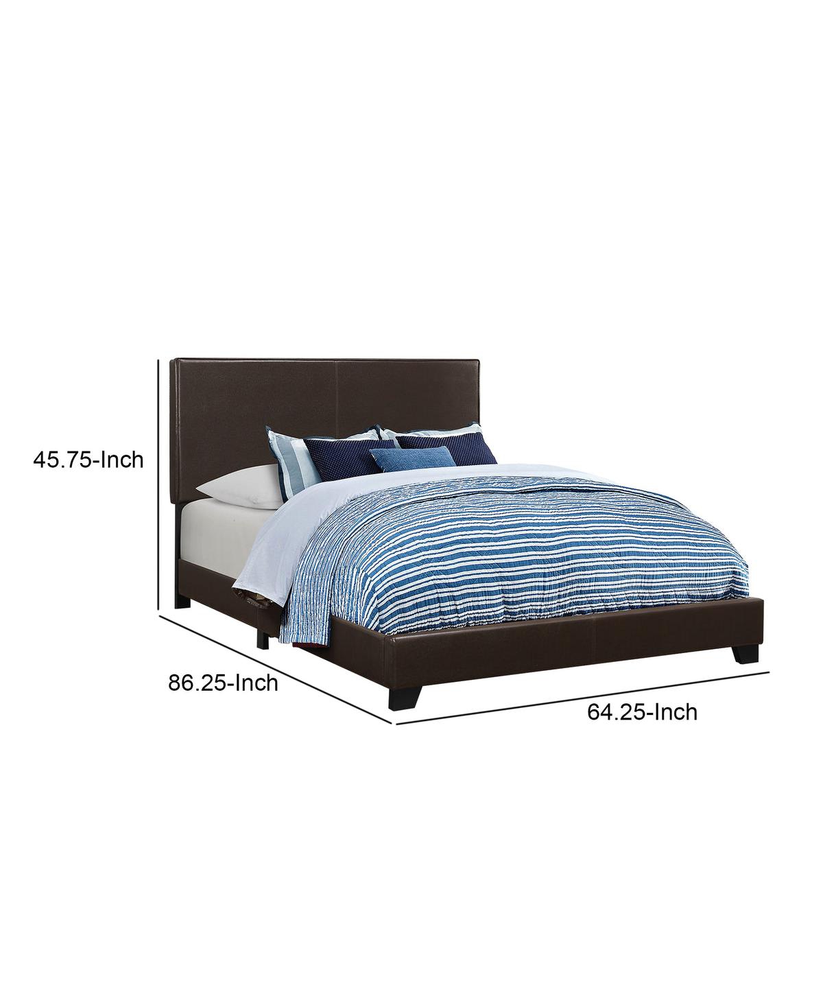 Leather Upholstered Twin Platform Bed with Modern Design and Sturdy Support