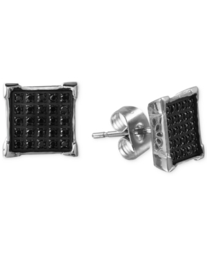 image of Men-s Black Diamond Earrings (1/4 ct. t.w.) in Stainless Steel