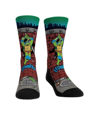 Rock Em Socks - Men's and Women's Teenage Mutant Ninja Turtles Leonardo Breakout Crew Socks