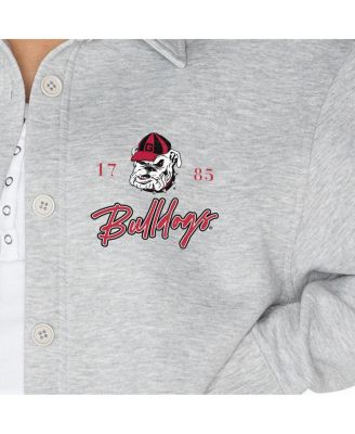 Women's Ash Georgia Bulldogs Foundation Full-Button Long Sleeve Overshirt