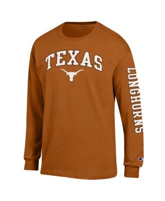 Men's Texas Orange Texas Longhorns Arch Over Logo 2-Hit Long Sleeve T-Shirt