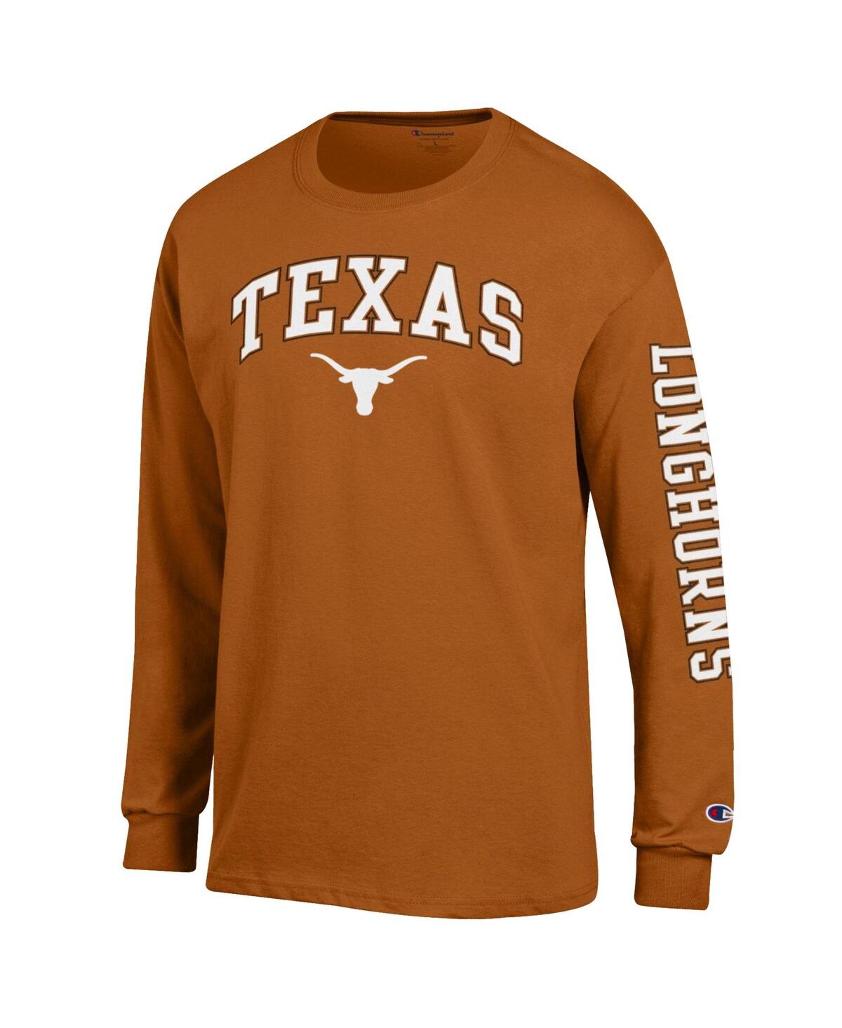 Champion Men's Texas Orange Longhorns Arch Over Logo 2-Hit Long Sleeve T-Shirt