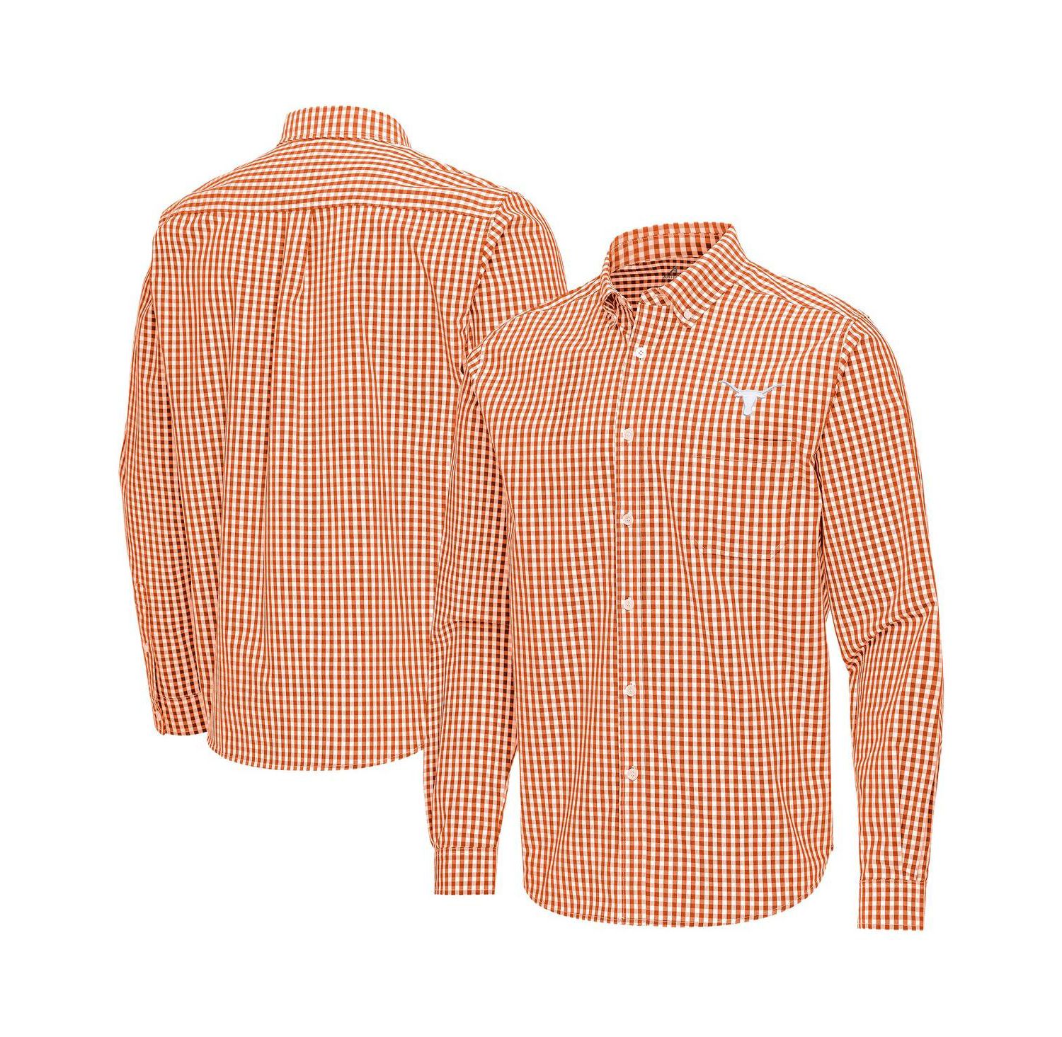 Men's Burnt Orange Texas Longhorns Ellis Woven Tri-Blend Long Sleeve Button-Down Shirt