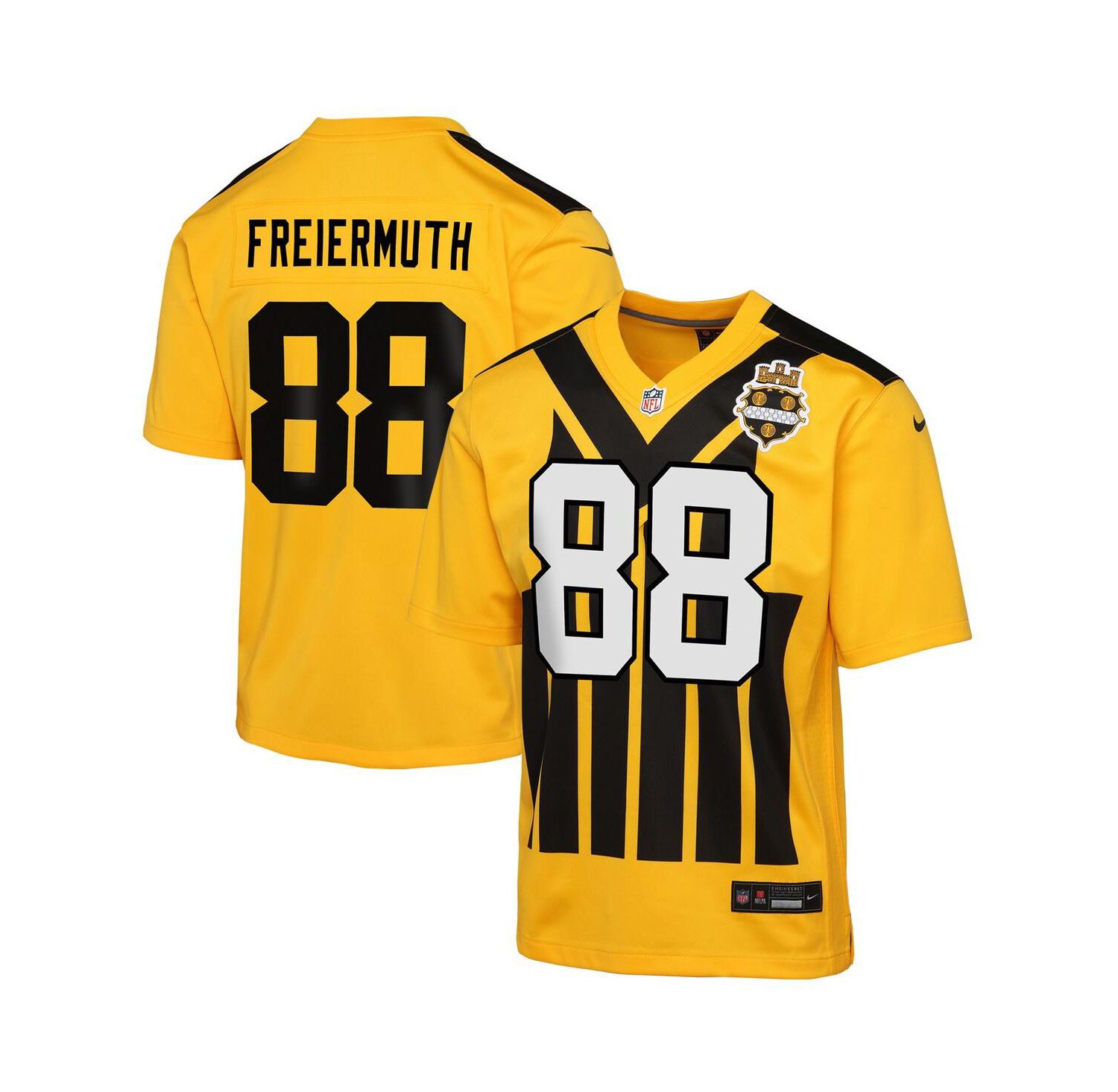 Big Boys and Girls Pat Freiermuth Gold Pittsburgh Steelers Alternate 1933 Throwback Game Jersey