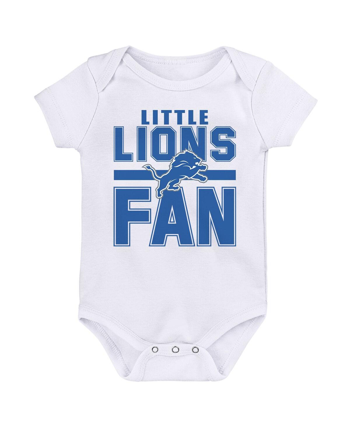 Outerstuff Newborn 3-piece Detroit Lions Little Tike Bodysuit Set In Black