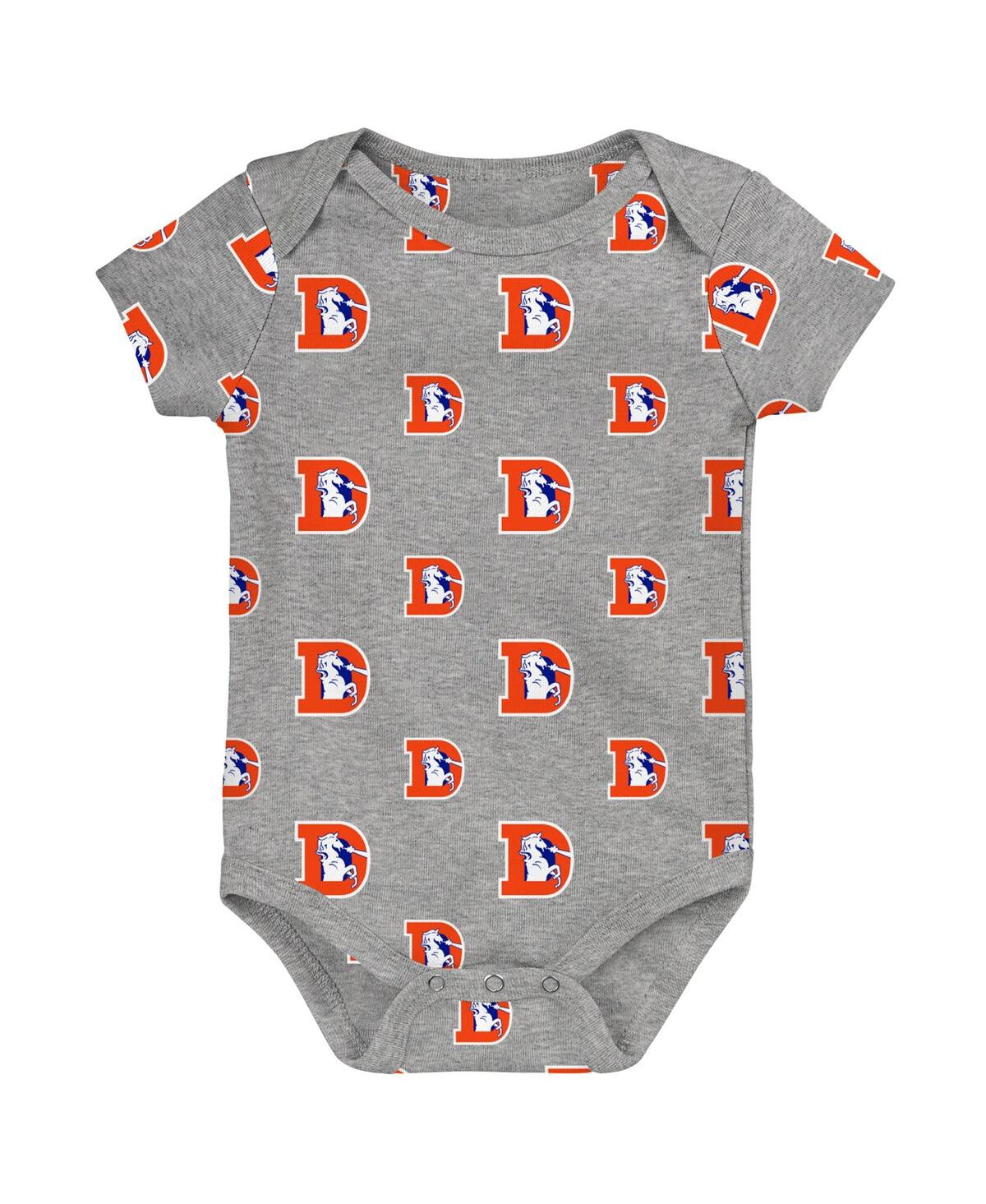 Outerstuff Newborn 3-piece Denver Broncos Little Tike Bodysuit Set In Multi