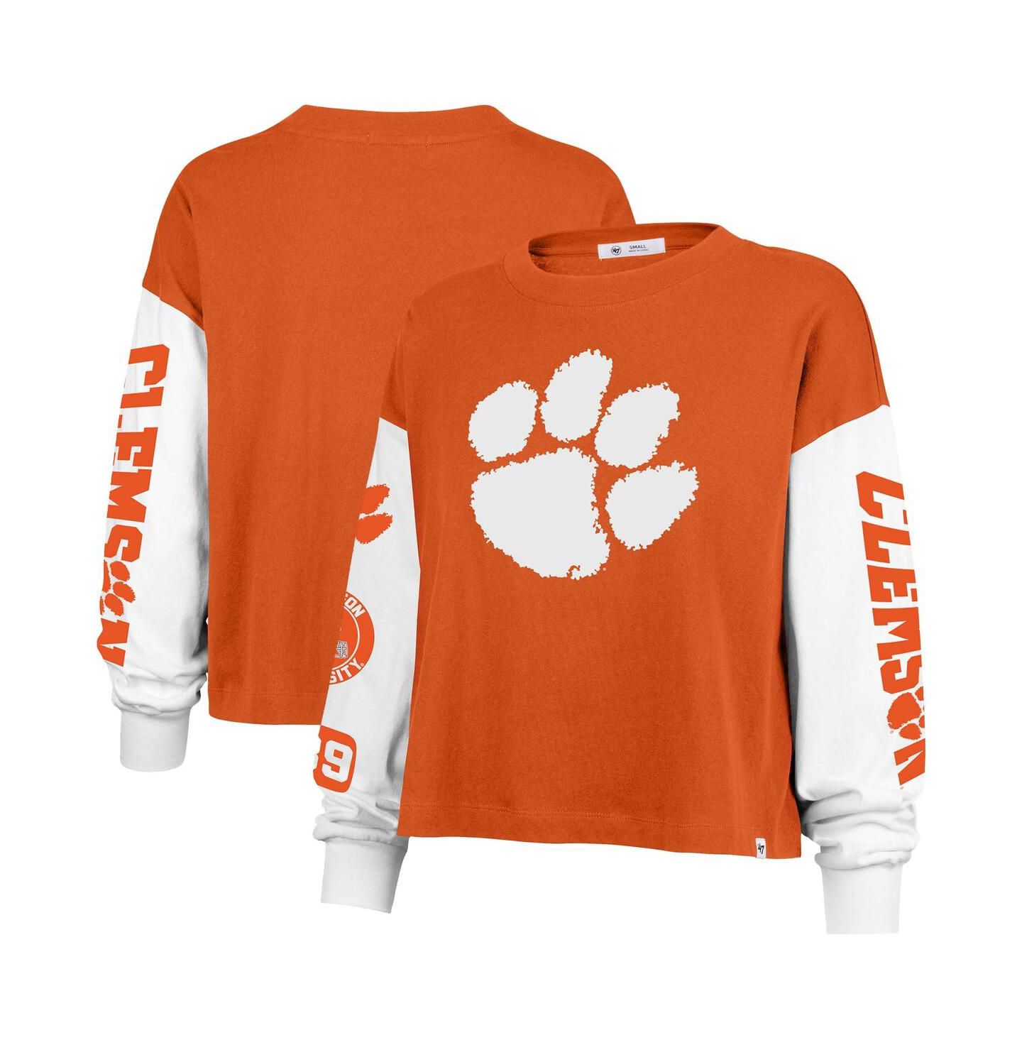 Женская футболка '47 Brand Orange Clemson Tigers Sydney Long Sleeve — фото 1