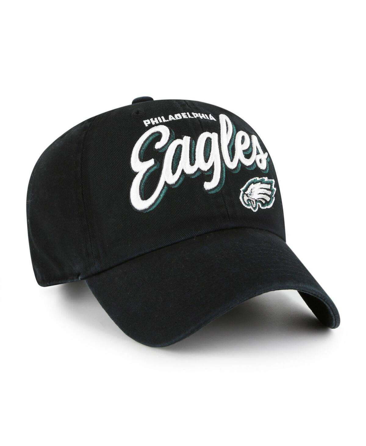 47 Brand Women's Black Philadelphia Eagles Ariana Clean Up Adjustable Hat In Black
